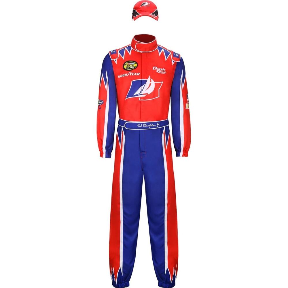 NASCAR Style Racing Costume Jumpsuit 3XL Ricky Bobby Cosplay w Hat